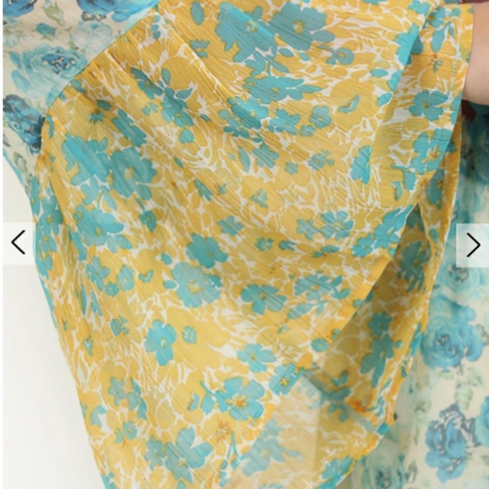 Boho Mixed Floral Bell Sleeves Tie Front Kimono Beach Cover Hippie Festival Vibe - Picture 7 of 11